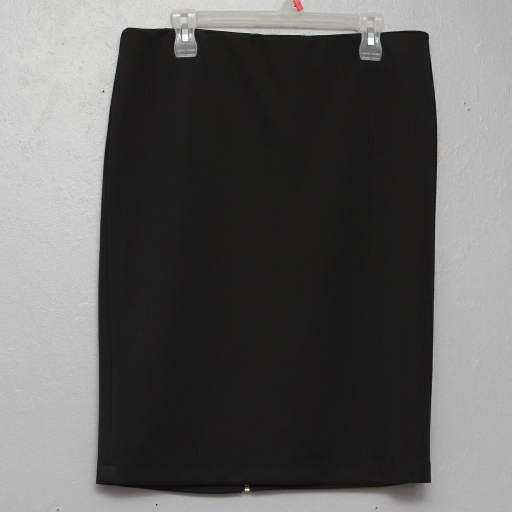 Vince career black full zipper back knee length skirt